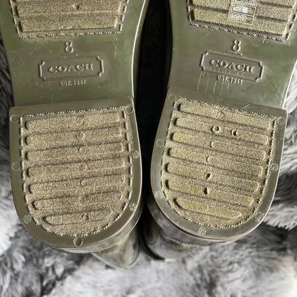 Coach Talia Tall Olive Green Rain Boots - Picture 8 of 12